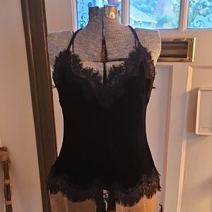 Elegant Black Lace Trim Camisole